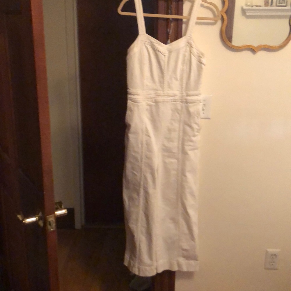 Madewell white jean jumpsuit